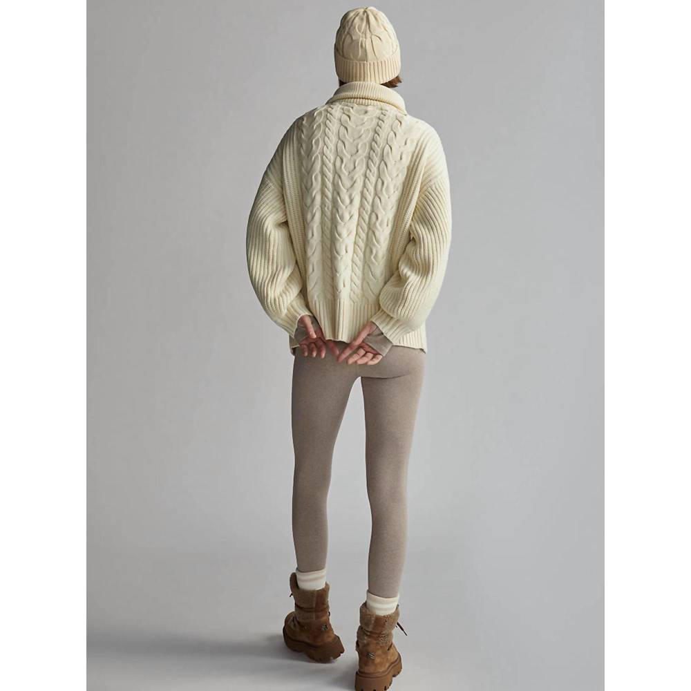 NEW VARLEY daria half zip cable knit sweater in winter white - Picture 4 of 4